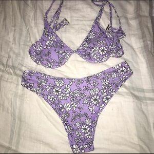 Purple floral bikini